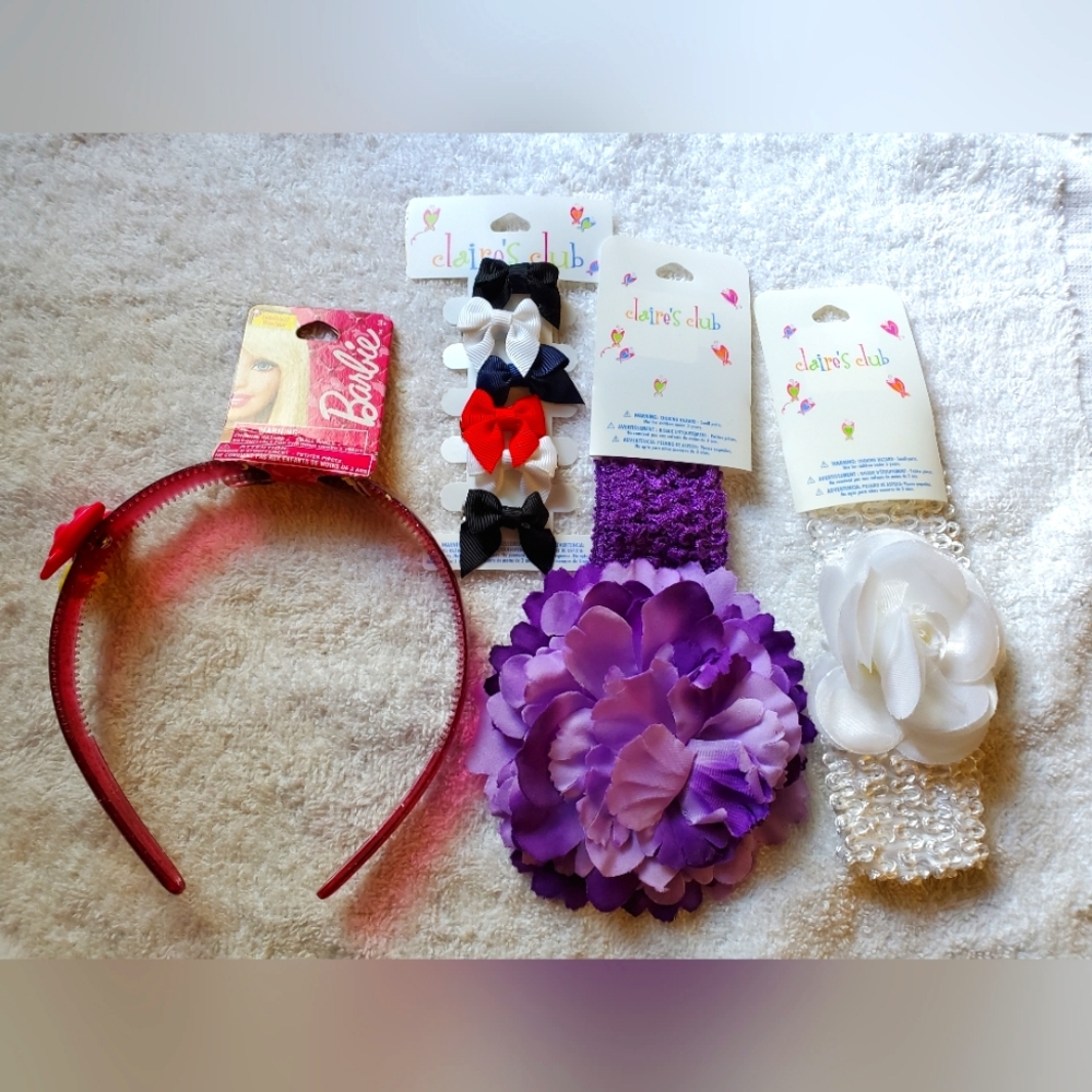 Girls Flowers Bows Barbie Hair Accessories